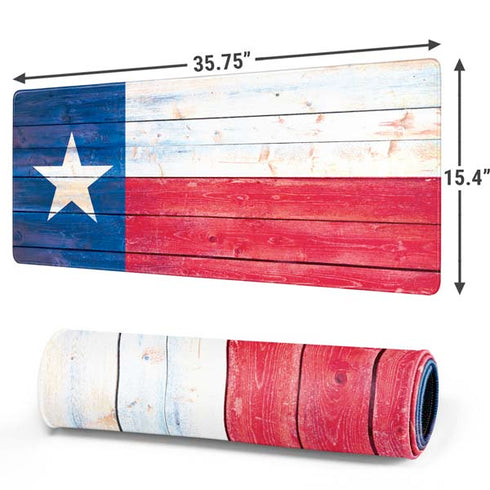 Texas Flag Light Wood Gaming Mouse Pad