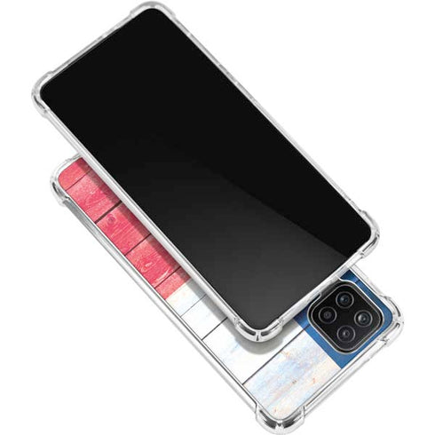 Texas Flag Light Wood Galaxy A12 Clear Case