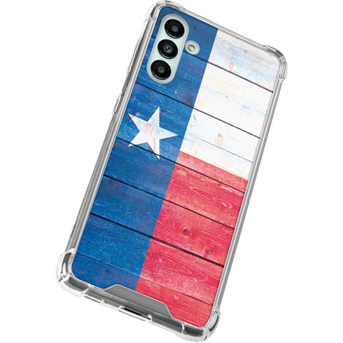 Texas Flag Light Wood Galaxy A13 5G Clear Case