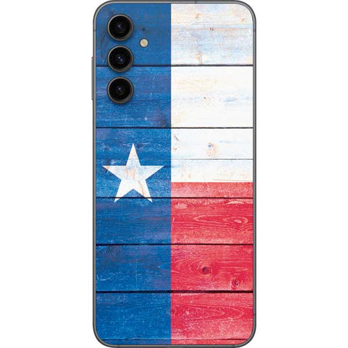 Texas Flag Light Wood Galaxy A14 5G Skin