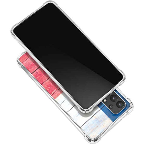 Texas Flag Light Wood Galaxy A32 5G Clear Case