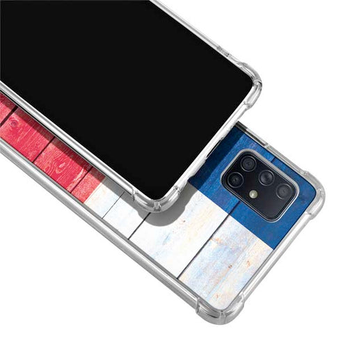 Texas Flag Light Wood Galaxy A51 5G Clear Case