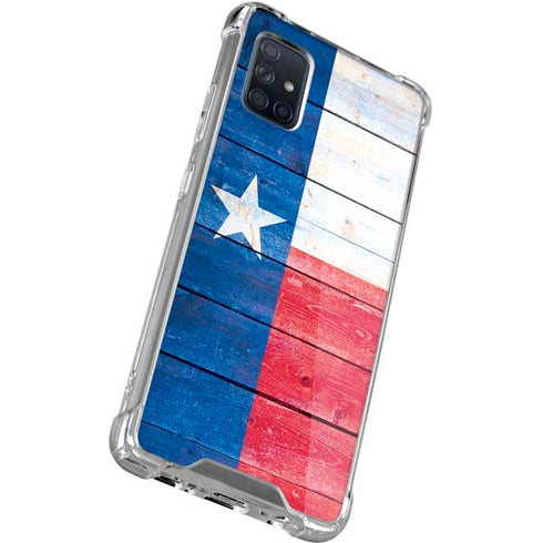 Texas Flag Light Wood Galaxy A51 5G Clear Case