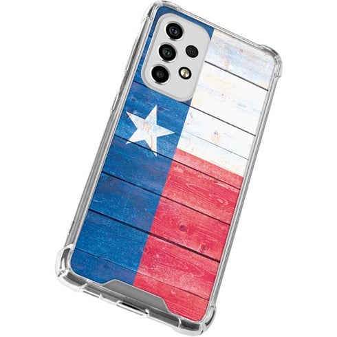 Texas Flag Light Wood Galaxy A53 5G Clear Case