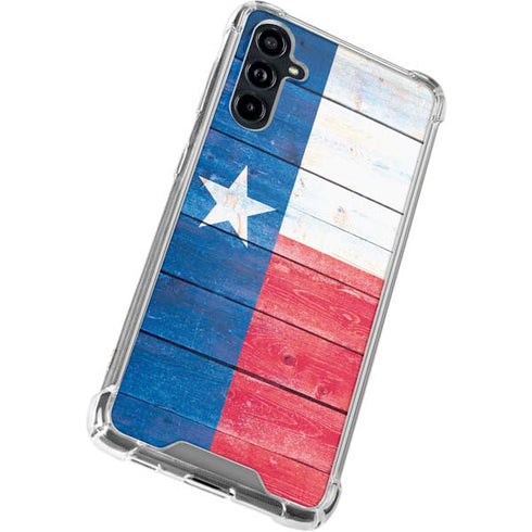 Texas Flag Light Wood Galaxy A54 5G Clear Case