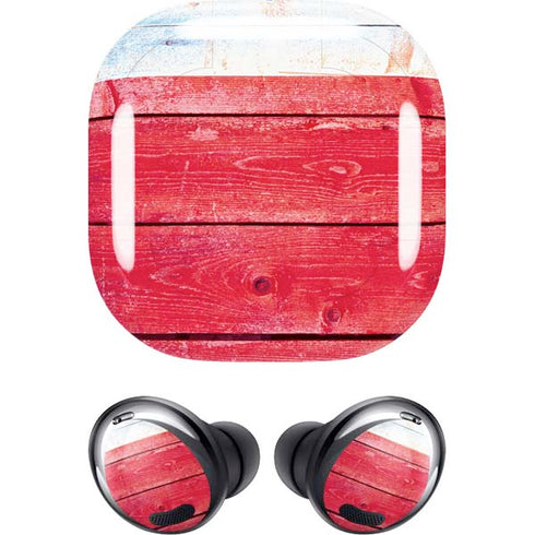 Texas Flag Light Wood Galaxy Buds Pro Skin