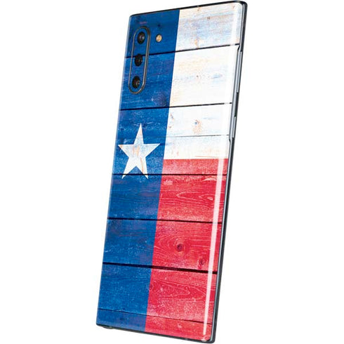 Texas Flag Light Wood Galaxy Note 10 Skin
