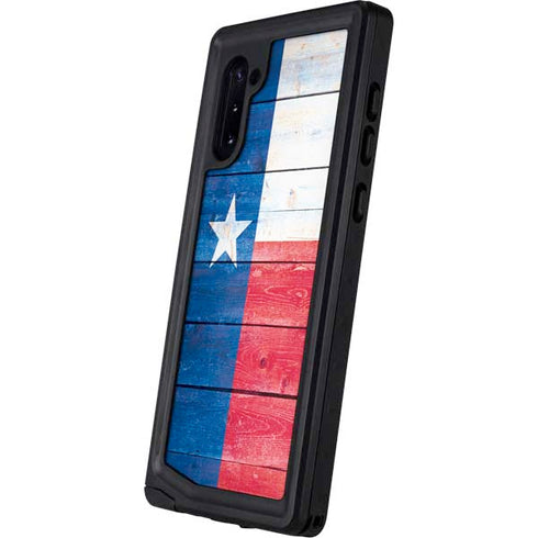Texas Flag Light Wood Galaxy Note 10 Waterproof Case