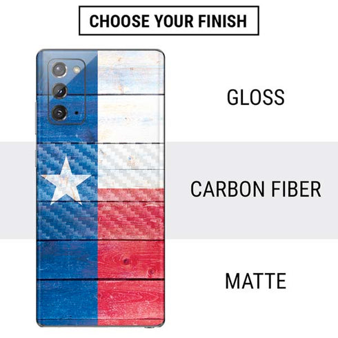 Texas Flag Light Wood Galaxy Note20 5G Skin