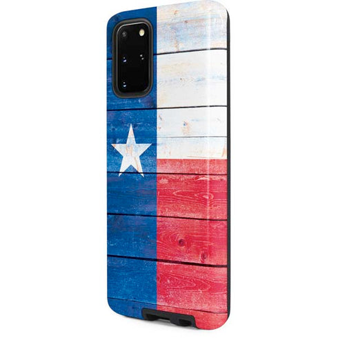 Texas Flag Light Wood Galaxy S20 Plus Pro Case