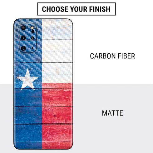Texas Flag Light Wood Galaxy S20 Plus Skin