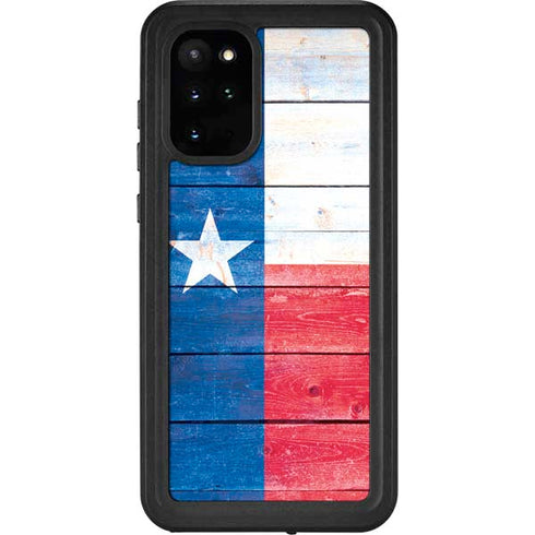 Texas Flag Light Wood Galaxy S20 Plus Waterproof Case