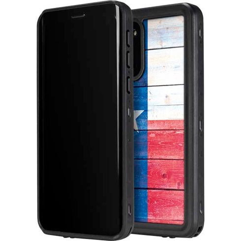 Texas Flag Light Wood Galaxy S20 Plus Waterproof Case