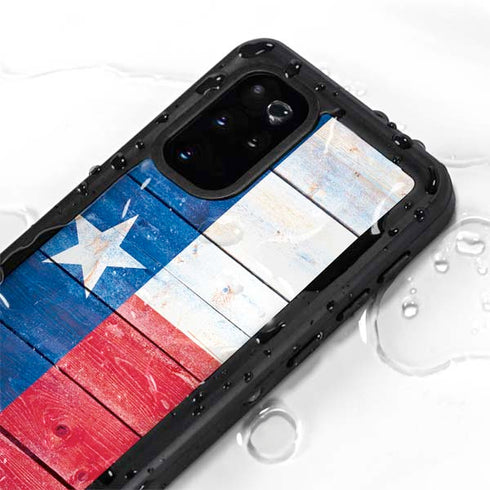 Texas Flag Light Wood Galaxy S20 Plus Waterproof Case
