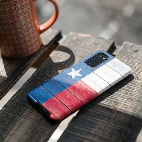 Texas Flag Light Wood Galaxy S20 Pro Case