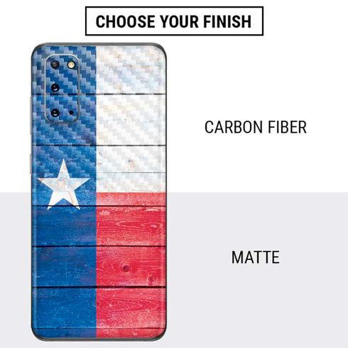 Texas Flag Light Wood Galaxy S20 Skin