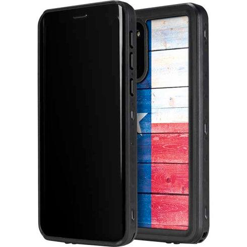 Texas Flag Light Wood Galaxy S20 Waterproof Case