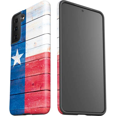 Texas Flag Light Wood Galaxy S21 FE Pro Case