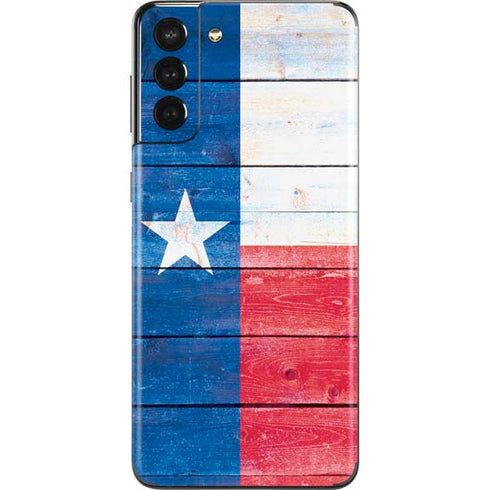 Texas Flag Light Wood Galaxy S21 Plus 5G Skin