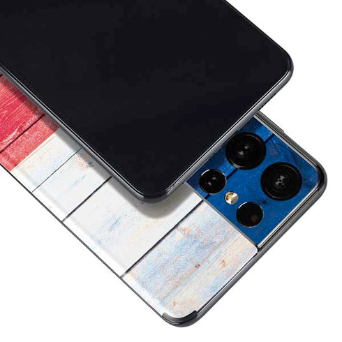 Texas Flag Light Wood Galaxy S21 Ultra 5G Skin