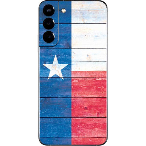 Texas Flag Light Wood Galaxy S22 Plus Skin