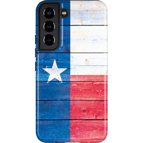 Texas Flag Light Wood Galaxy S22 Pro Case