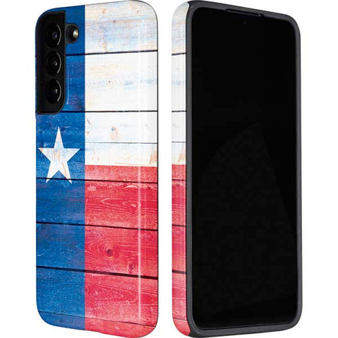 Texas Flag Light Wood Galaxy S22 Pro Case