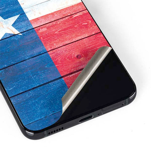 Texas Flag Light Wood Galaxy S22 Skin