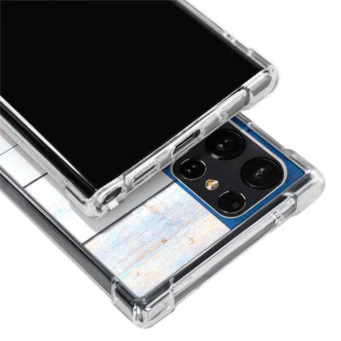 Texas Flag Light Wood Galaxy S22 Ultra Clear Case