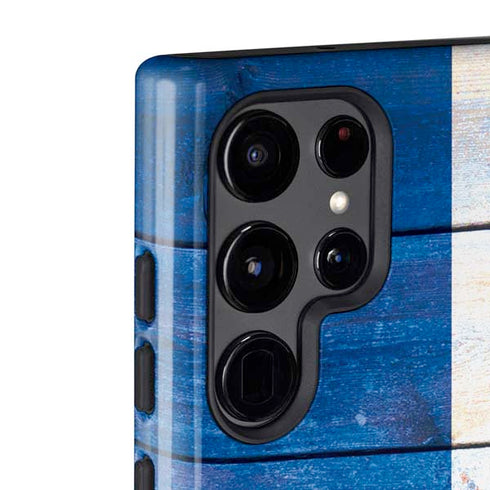 Texas Flag Light Wood Galaxy S22 Ultra Pro Case