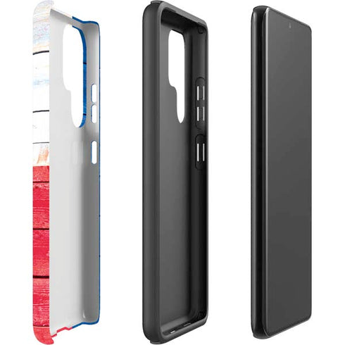 Texas Flag Light Wood Galaxy S22 Ultra Pro Case