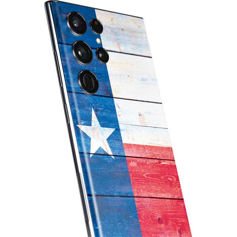Texas Flag Light Wood Galaxy S22 Ultra Skin