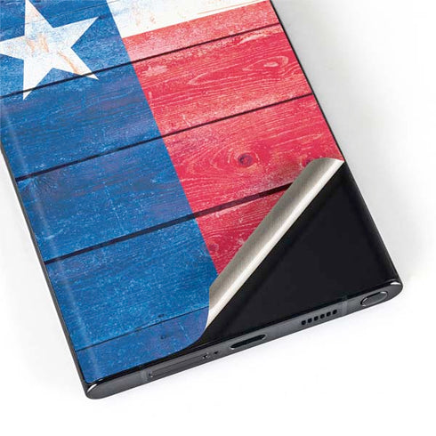 Texas Flag Light Wood Galaxy S22 Ultra Skin