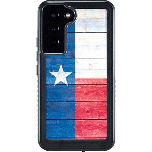 Texas Flag Light Wood Galaxy S23 Plus Waterproof Case