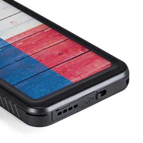 Texas Flag Light Wood Galaxy S23 Plus Waterproof Case