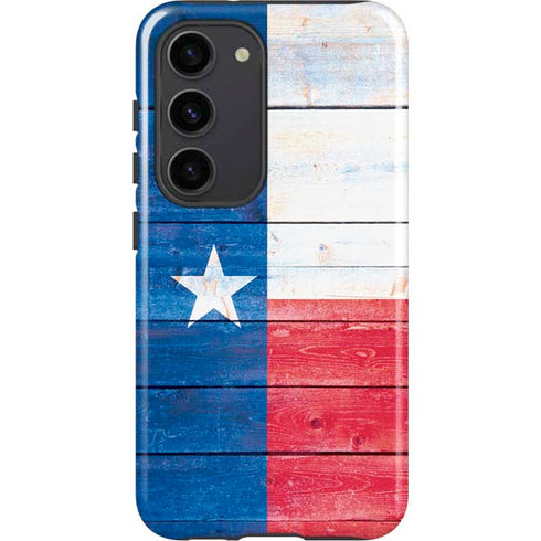 Texas Flag Light Wood Galaxy S23 Pro Case