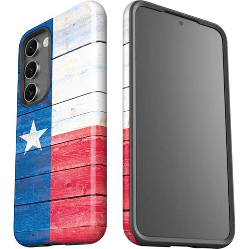 Texas Flag Light Wood Galaxy S23 Pro Case