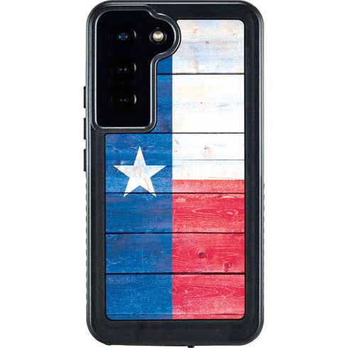 Texas Flag Light Wood Galaxy S23 Waterproof Case