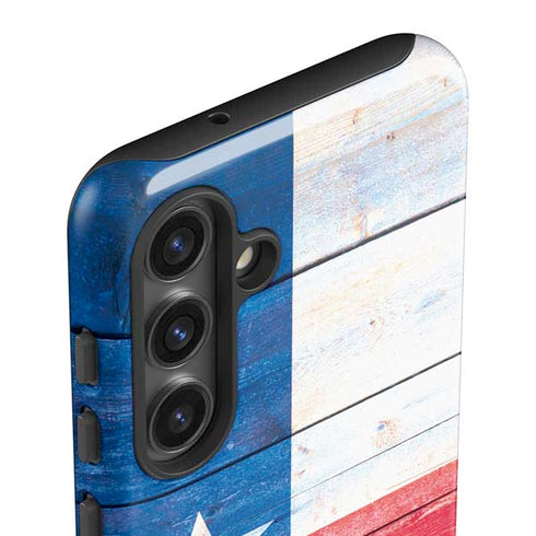 Texas Flag Light Wood Galaxy S24 Impact Case