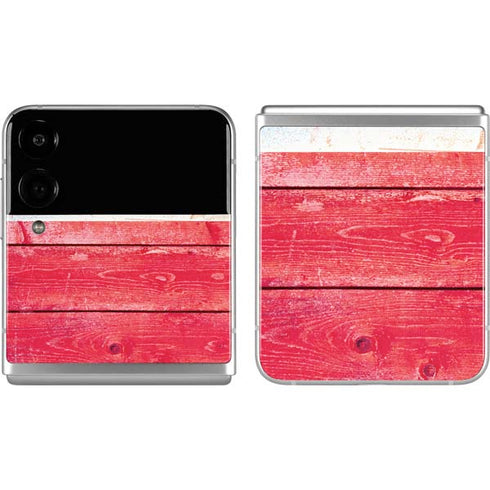 Texas Flag Light Wood Galaxy Z Flip4 5G Skin