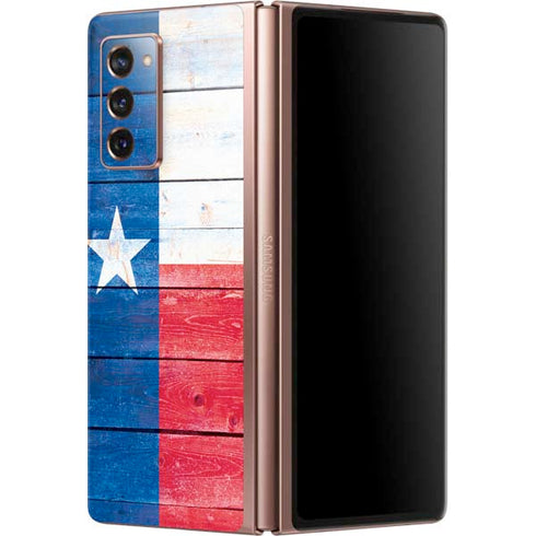 Texas Flag Light Wood Galaxy Z Fold2 5G Skin