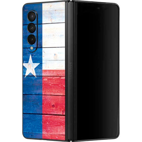 Texas Flag Light Wood Galaxy Z Fold3 5G Skin