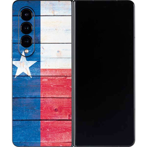 Texas Flag Light Wood Galaxy Z Fold4 5G Skin