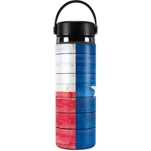 Texas Flag Light Wood Hydro Flask 20oz Wide Mouth Skin