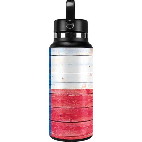 Texas Flag Light Wood Hydro Flask 32oz Wide Mouth Skin