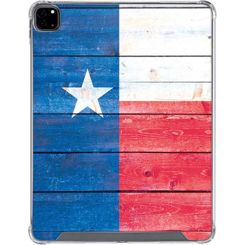 Texas Flag Light Wood iPad Pro 12.9in (2020) Clear Case