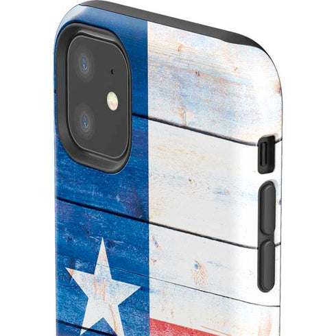 Texas Flag Light Wood iPhone 11 Impact Case