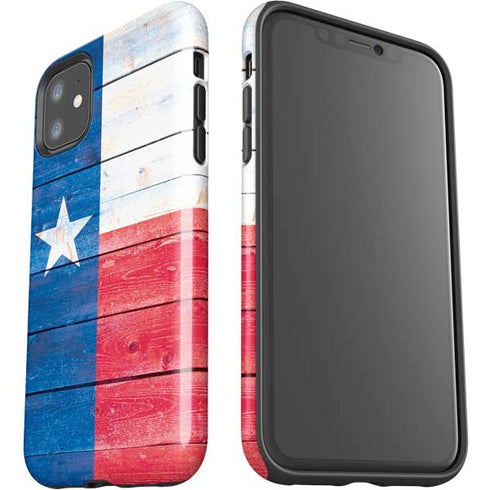 Texas Flag Light Wood iPhone 11 Impact Case