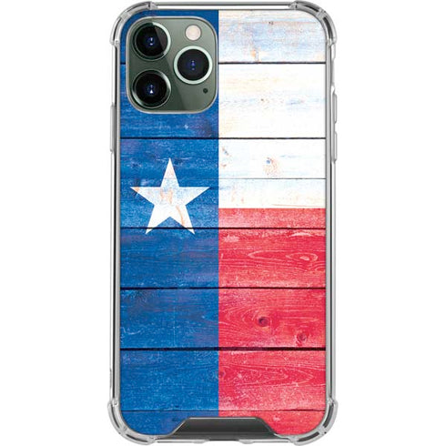 Texas Flag Light Wood iPhone 11 Pro Max Clear Case