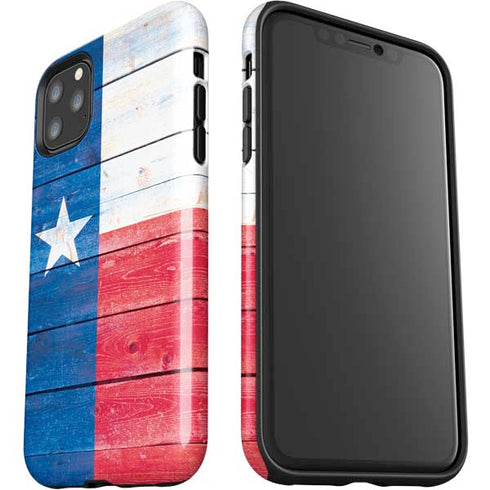 Texas Flag Light Wood iPhone 11 Pro Max Impact Case